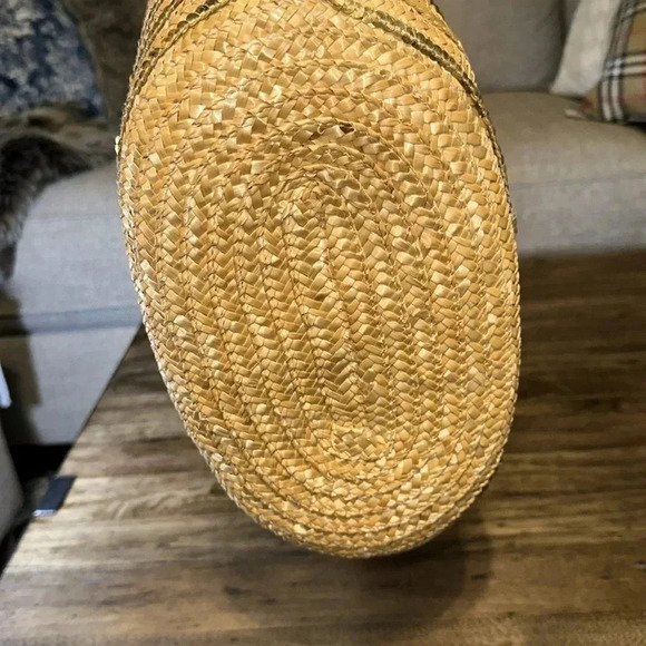 Cappelli Staw Summer Large Lined Tote Bag w/Gold Sequins Zipper Closure - Picture 7 of 16